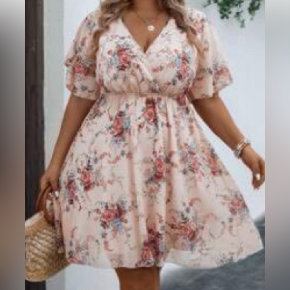Plus size floral dress